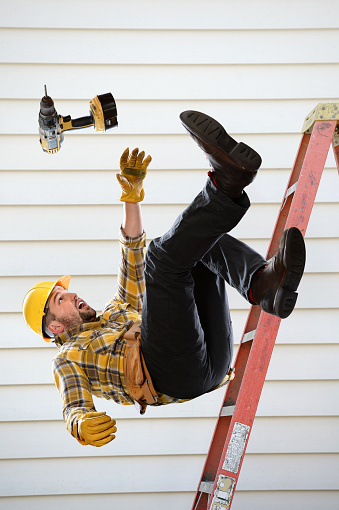 Worker Falling From Ladder
